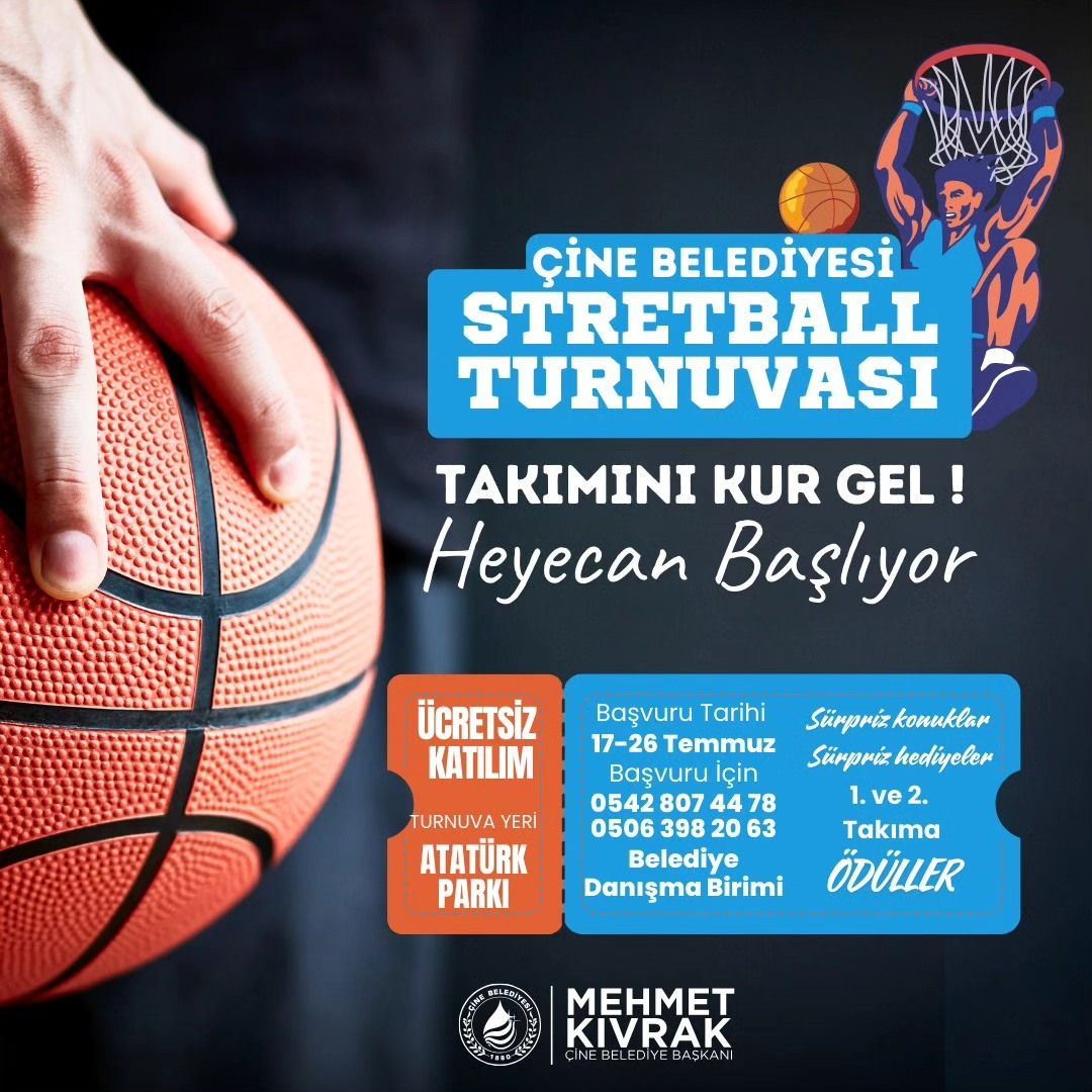 Çine Belediyesi Streetball Turnuvası İçin Başvurular Başlıyor